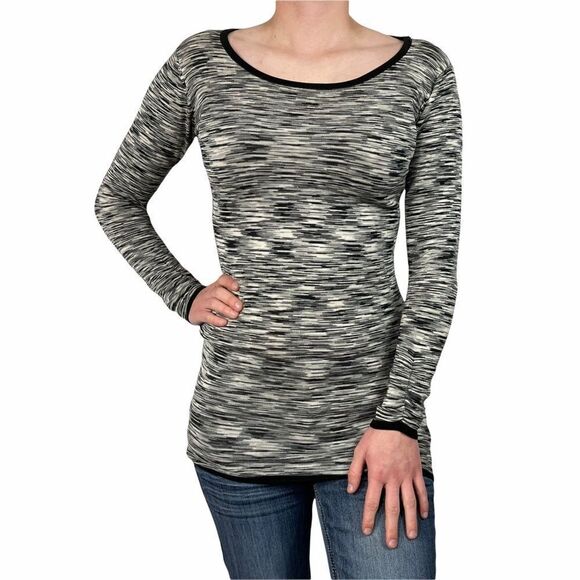 Say What? Black and White Long Sleeve Tunic - Picture 1 of 7